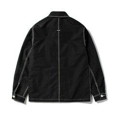 Stitches Button Coach Jacket Black