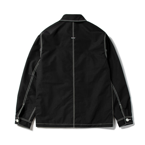 Stitches Button Coach Jacket Black