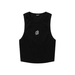 B Logo Sleeveless Top Black