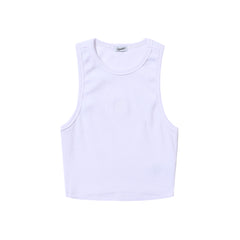 B Logo Sleeveless Top White
