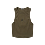 B Logo Sleeveless Top Khaki