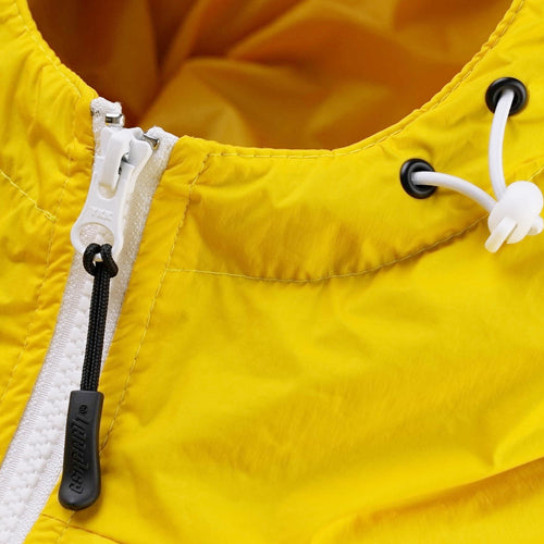 Irregular Hooded Padding Jumper Yellow