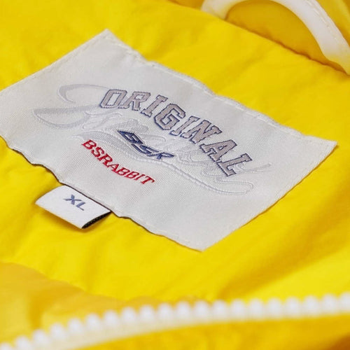 Irregular Hooded Padding Jumper Yellow