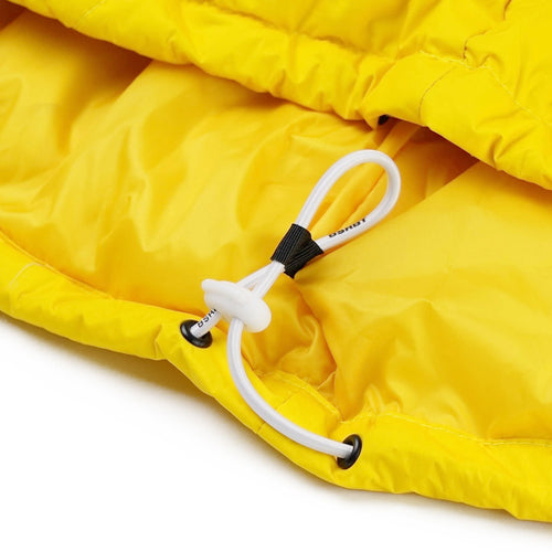 Irregular Hooded Padding Jumper Yellow