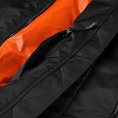 Double Zipper Shirring Ma-1 Jacket Black