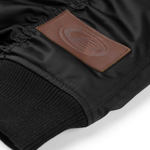 Double Zipper Shirring Ma-1 Jacket Black