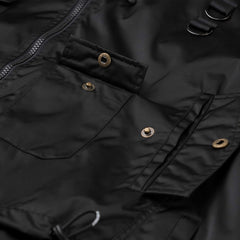 Double Zipper Shirring Ma-1 Jacket Black