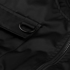 Double Zipper Shirring Ma-1 Jacket Black