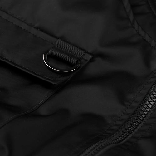 Double Zipper Shirring Ma-1 Jacket Black