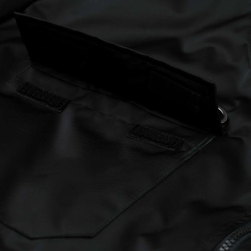 Double Zipper Shirring Ma-1 Jacket Black