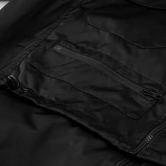 Double Zipper Shirring Ma-1 Jacket Black