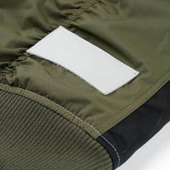 Double Zipper Shirring Ma-1 Jacket Khaki / Gray