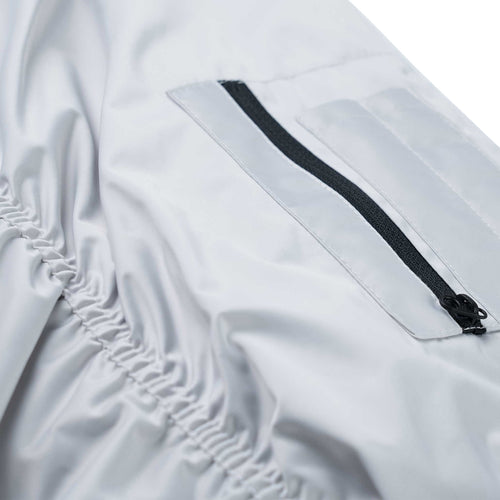 Double Zipper Shirring Ma-1 Jacket Khaki / Gray