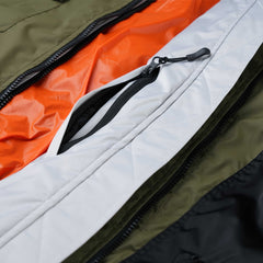 Double Zipper Shirring Ma-1 Jacket Khaki / Gray