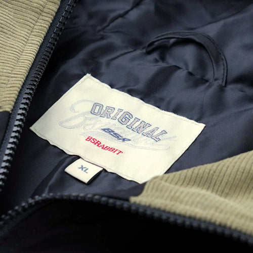 Mmm Hf Windbreaker Hooded Jacket Black / Corduroy Beige