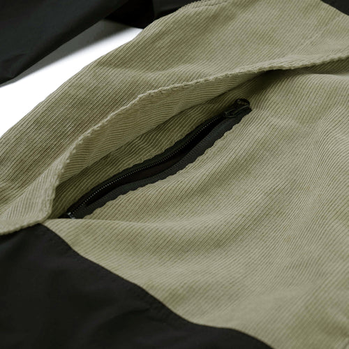 Mmm Hf Windbreaker Hooded Jacket Black / Corduroy Beige