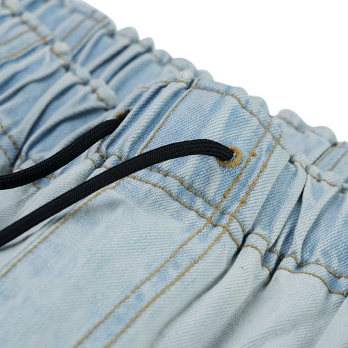 Dsxbs Super Wide Line Ventilation Wax Real Denim Pants Light Blue