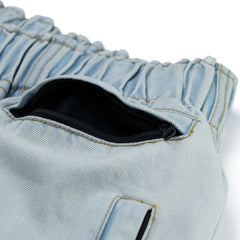 Dsxbs Super Wide Line Ventilation Wax Real Denim Pants Light Blue