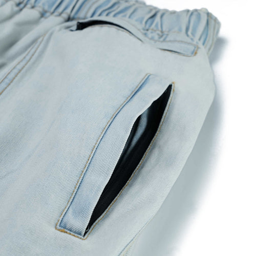 Dsxbs Super Wide Line Ventilation Wax Real Denim Pants Light Blue