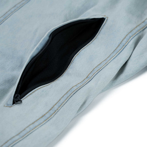 Dsxbs Super Wide Line Ventilation Wax Real Denim Pants Light Blue