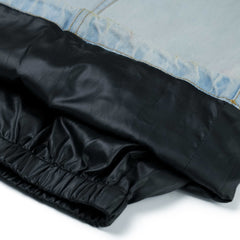 Dsxbs Super Wide Line Ventilation Wax Real Denim Pants Light Blue