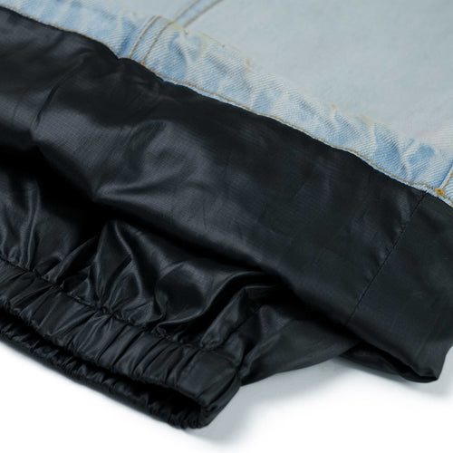 Dsxbs Super Wide Line Ventilation Wax Real Denim Pants Light Blue