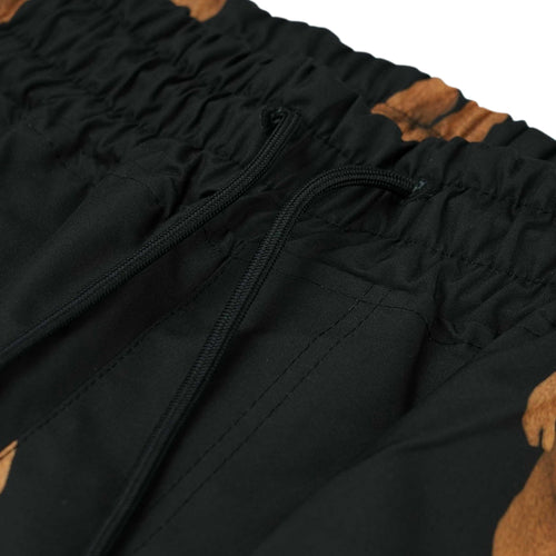 3D Bearrabbit Wide Track Pants Black