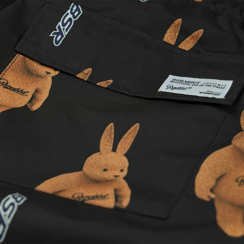 3D Bearrabbit Wide Track Pants Black