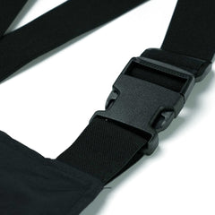 Cargo Pocket Wide Bib Pants Black