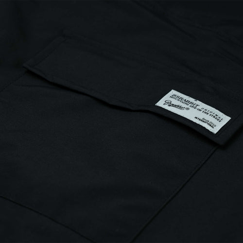 Cargo Pocket Wide Bib Pants Black