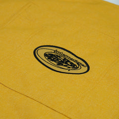 Cargo Pocket Wide Bib Pants Herringbone Mustard