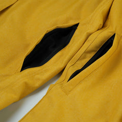 Cargo Pocket Wide Bib Pants Herringbone Mustard