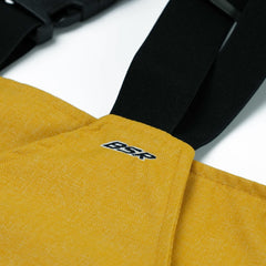 Cargo Pocket Wide Bib Pants Herringbone Mustard