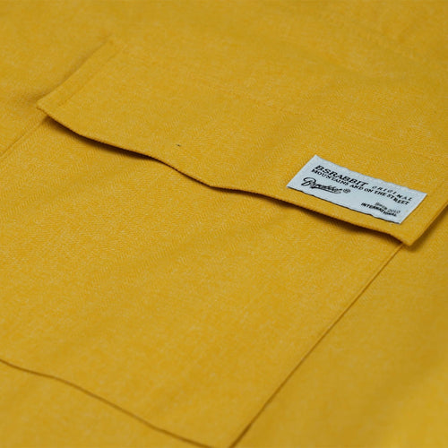Cargo Pocket Wide Bib Pants Herringbone Mustard