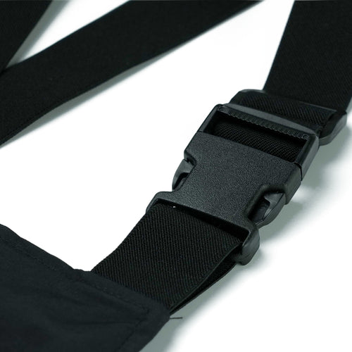 Cargo Pocket Wide Bib Pants 3D Bear Rabbit Black