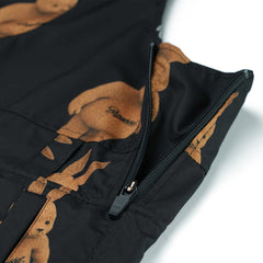 Cargo Pocket Wide Bib Pants 3D Bear Rabbit Black