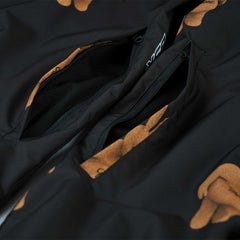 Cargo Pocket Wide Bib Pants 3D Bear Rabbit Black