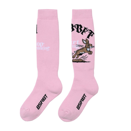 Overthinking Snowboard Socks Pink