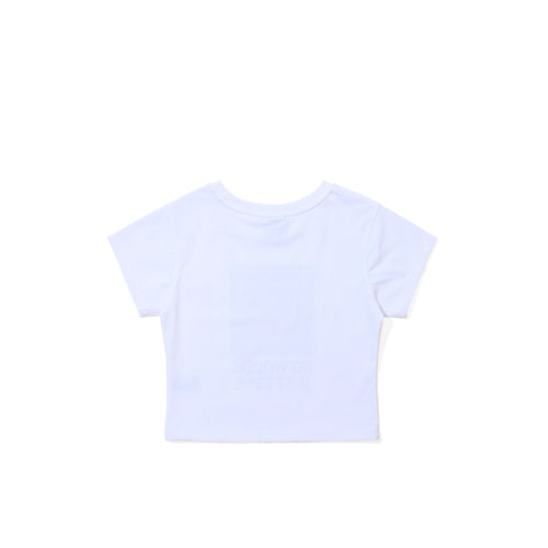 Just Eyes Cat Crop sst White