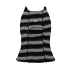 Essential Stitch Wide Stripe Knit Balaclava Black