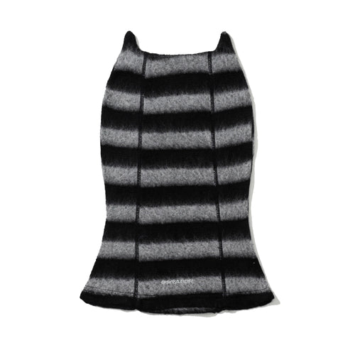 Essential Stitch Wide Stripe Knit Balaclava Black