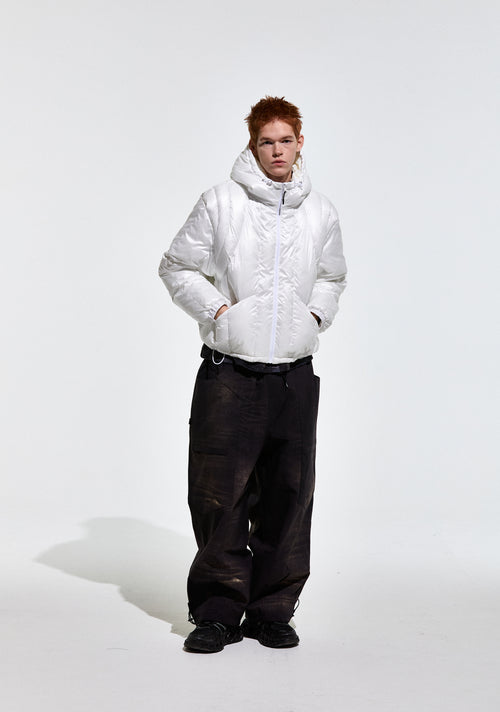 Contour Harness Hood Puffer Jacket White