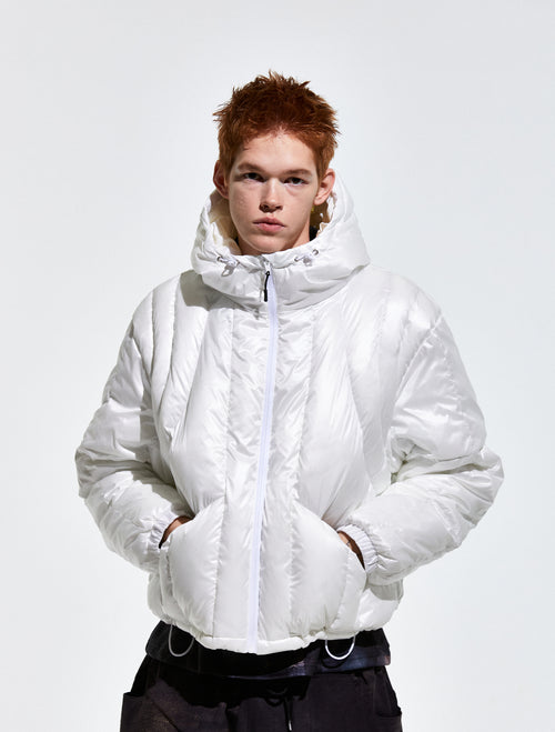 Contour Harness Hood Puffer Jacket White