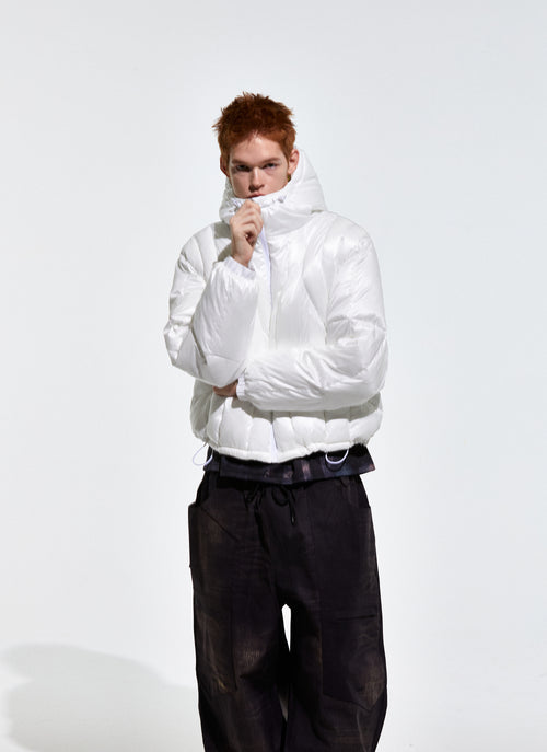 Contour Harness Hood Puffer Jacket White