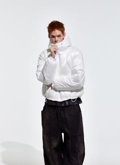 Contour Harness Hood Puffer Jacket White
