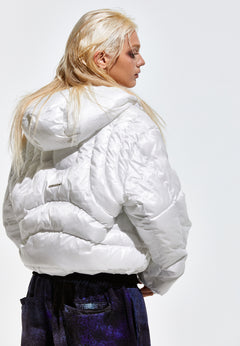 Contour Harness Hood Puffer Jacket White