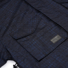 Vintage Check Rivet Hood Jacket Dark Blue