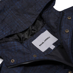 Vintage Check Rivet Hood Jacket Dark Blue