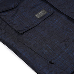 Vintage Check Rivet Hood Jacket Dark Blue