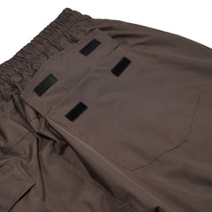 Side Darted Super Wide Jogger Pants Khaki Brown